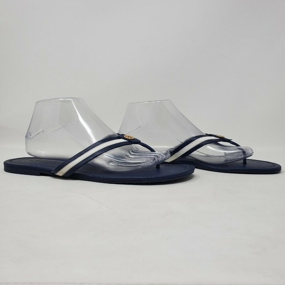 Tory Burch Shoes - TORY BURCH NAVY BLUE LEATHER MARITIME THONG